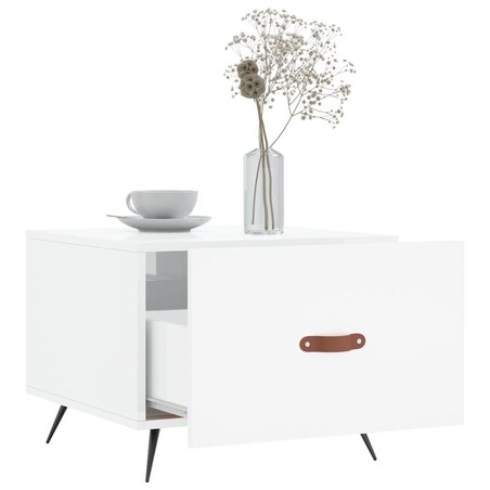 vidaXL Stolik kawowy, biały o wysokim połysku, 50x50x40 cm