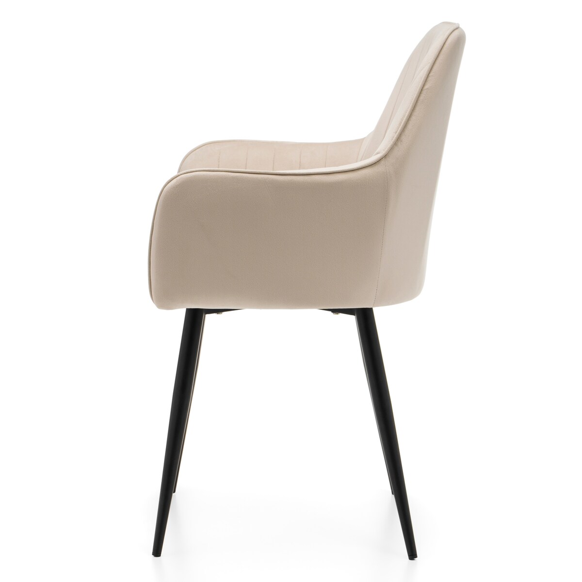 Krzesło tapicerowane EMILIA jasnobeżowa welur salon jadalnia