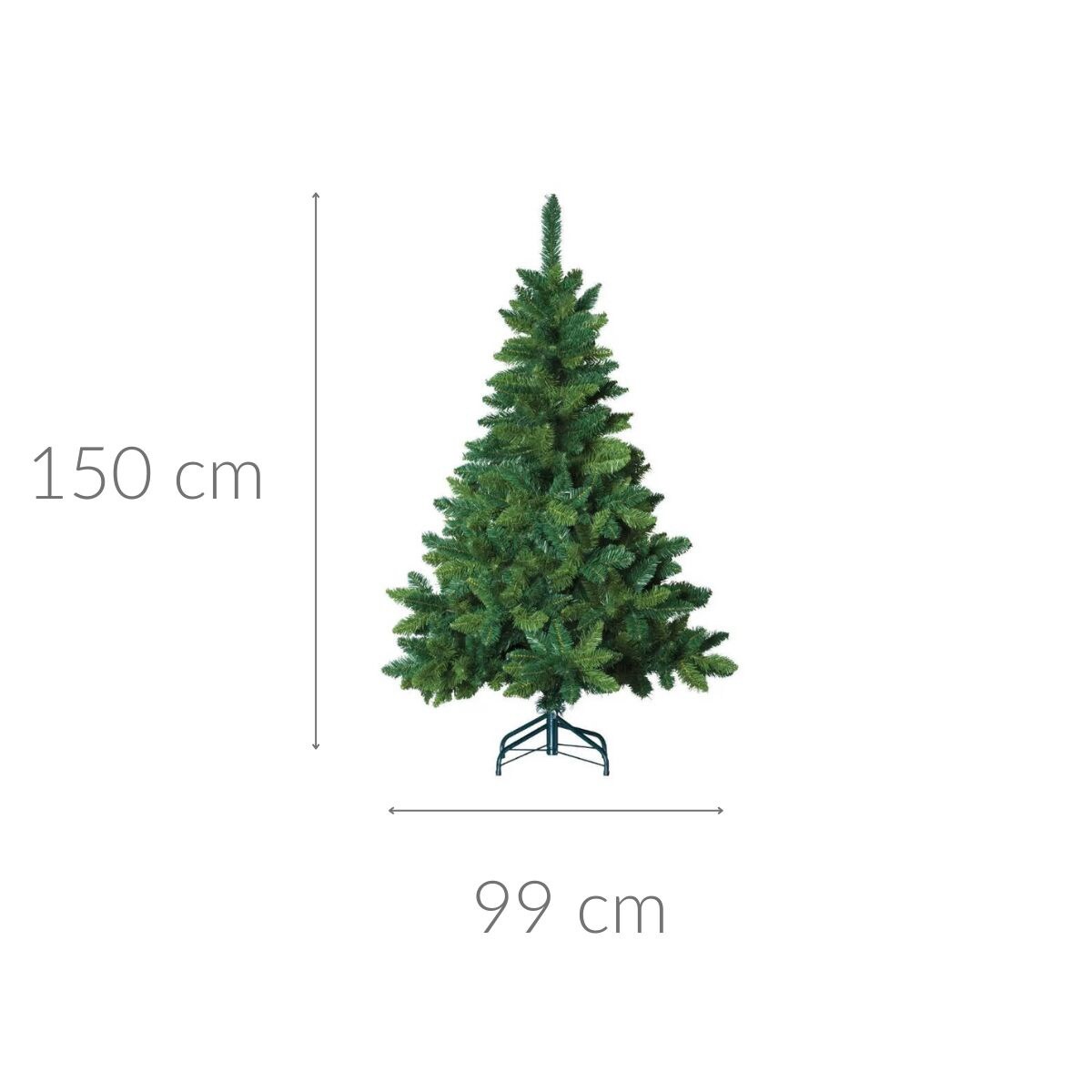 Choinka sztuczna ze stojakiem, zielona, 150 cm, tworzywo sztuczne