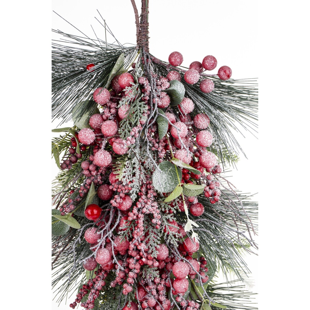 Dekoracja - gałązka 70x35x12 cm RAMITA-3 różowa, oszroniona
