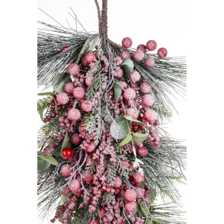 Dekoracja - gałązka 70x35x12 cm RAMITA-3 różowa, oszroniona