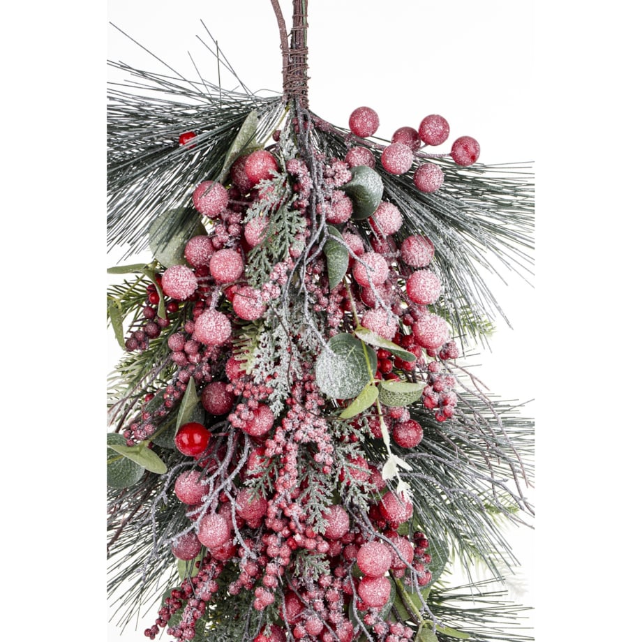 Dekoracja - gałązka 70x35x12 cm RAMITA-3 różowa, oszroniona
