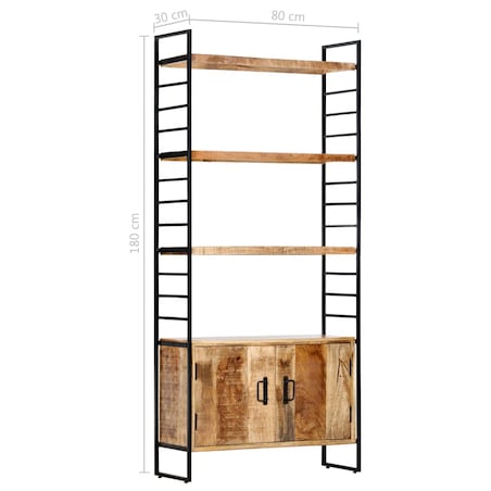 vidaXL Regał na książki, 4 poziomy, 80x30x180 cm, surowe drewno mango