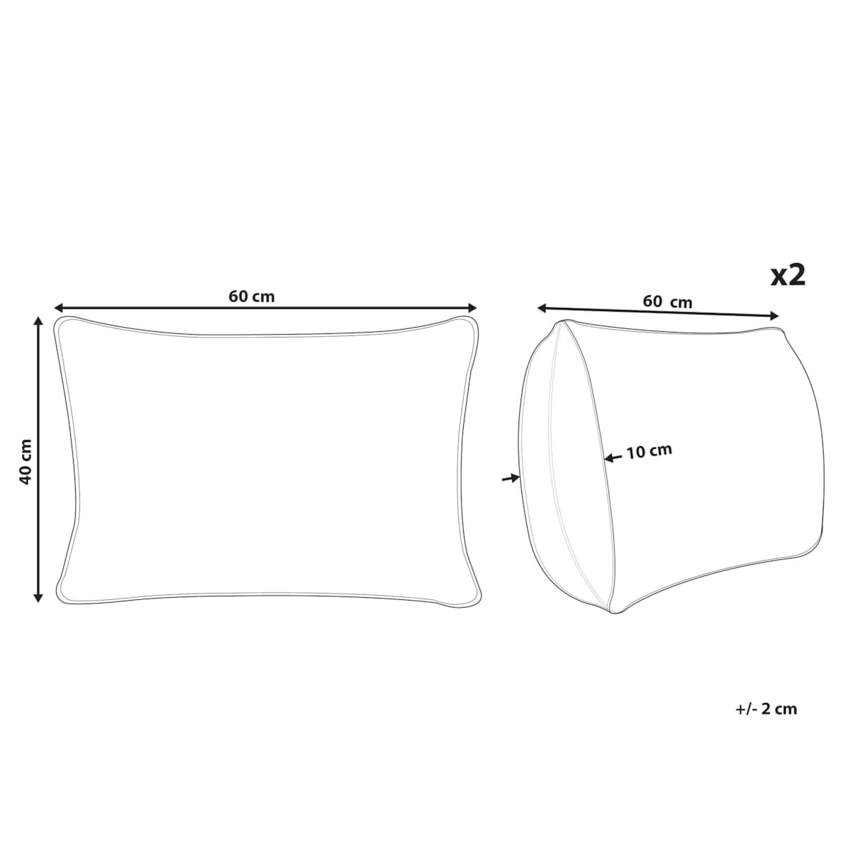 2 poduszki ogrodowe geometryczny wzór 40 x 60 cm jasnozielone CUNEO