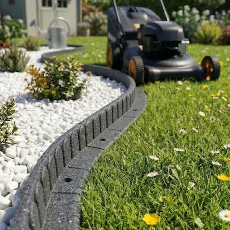 Obrzeże trawnikowe ogrodowe 7,2 m 6 szt 120x7x8 cm Mowing Edge z zestawem montażowym 6x4 szpilki kolor szary