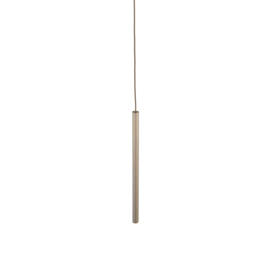 Lampa Wisząca Tk Lighting Ferro Sabia Beżowa Szampańska Ryflowana Metalowa Tuba Sopel Rurka 50Cm 1Xg9