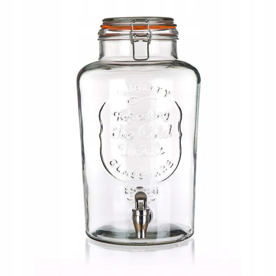 szklany SŁOIK z kranikiem NA NAPOJE lemoniadę soki 7 L przyjęcie święta