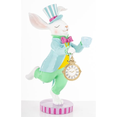 Dekoracja - królik z filiżanką i zegarem 31x11,5x21 cm CIRCUS-2