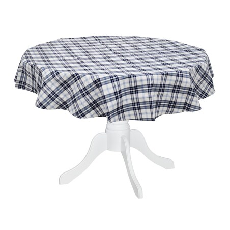 Obrus Blue Plaid okrągły - Średnica ok. ⌀ 210 cm - idealny dla 8 osób