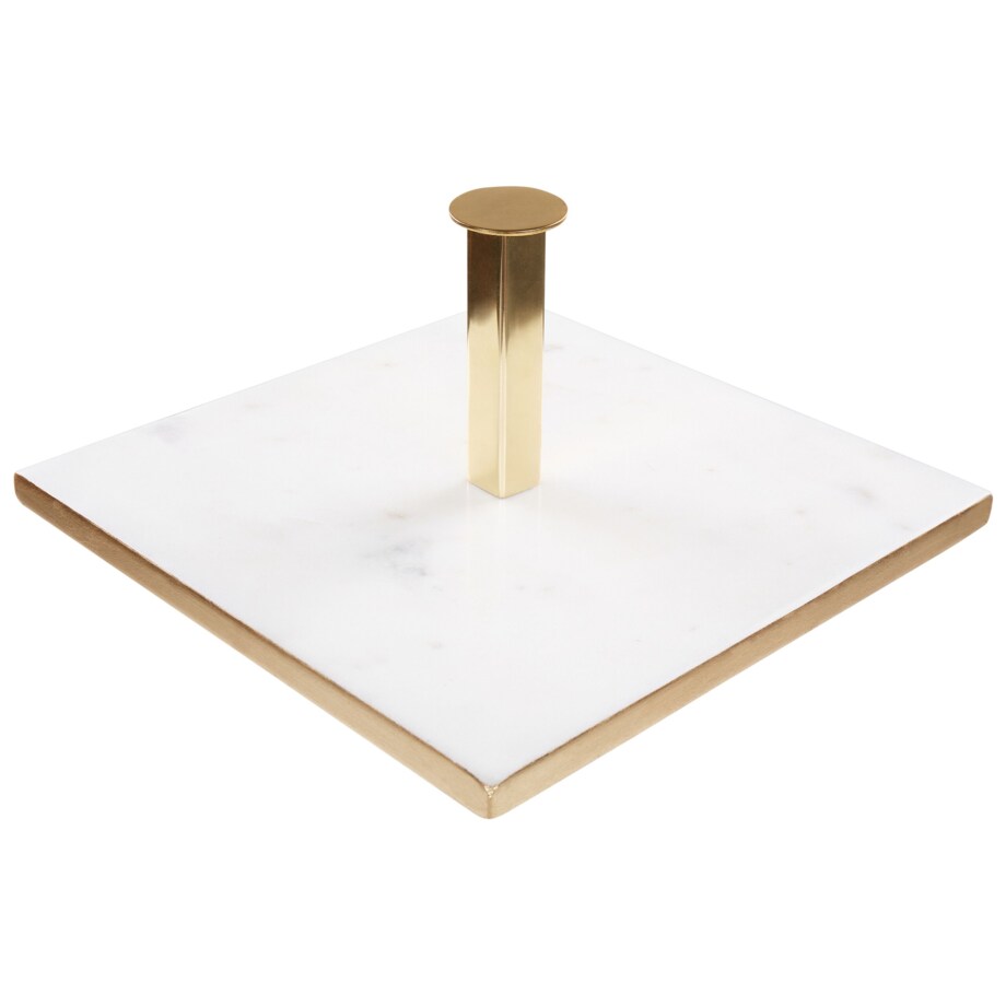 Patera 2-piętrowa marmurowa złoto-biała FARSALA