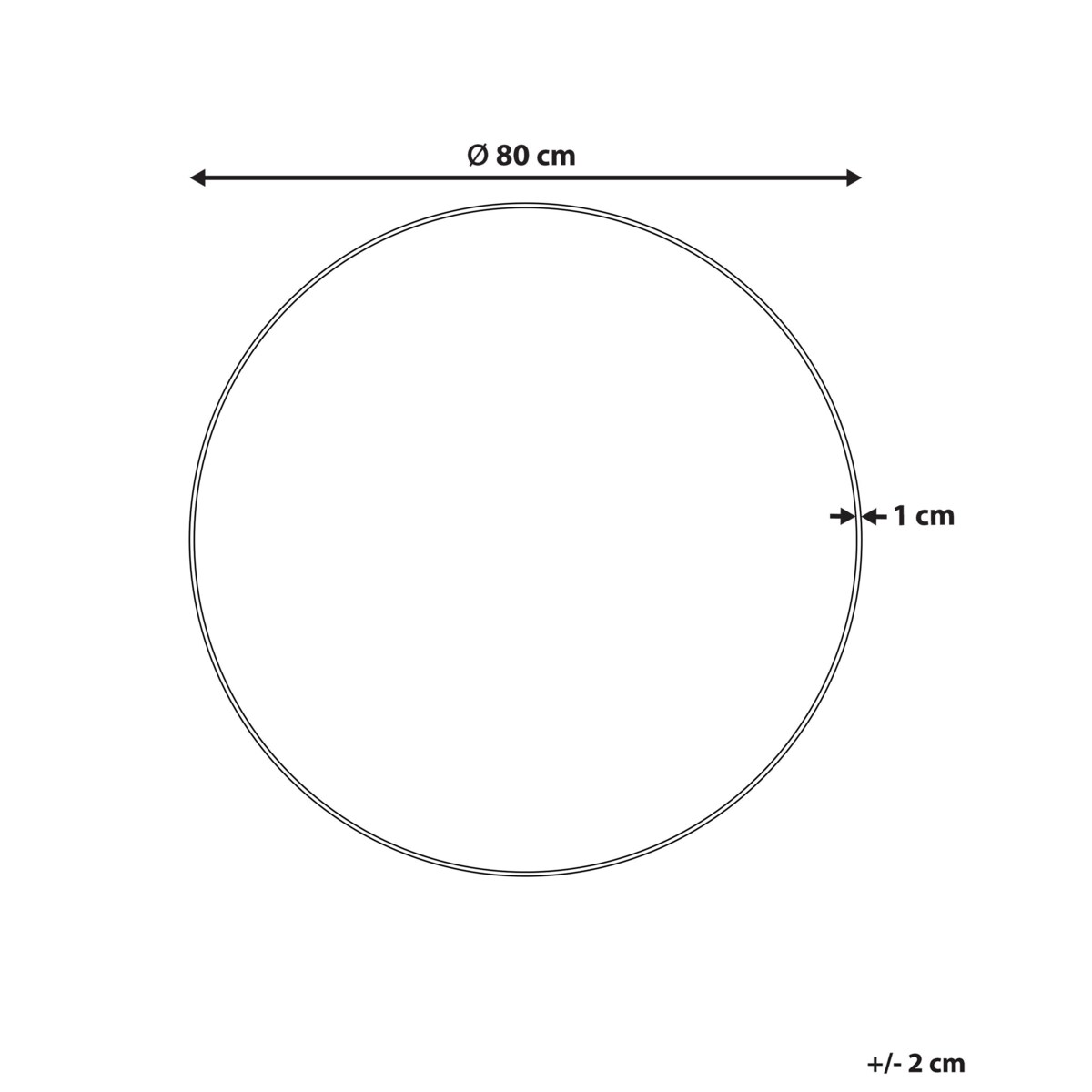 Lustro ścienne 80 x 80 cm czarne ANNEMASSE