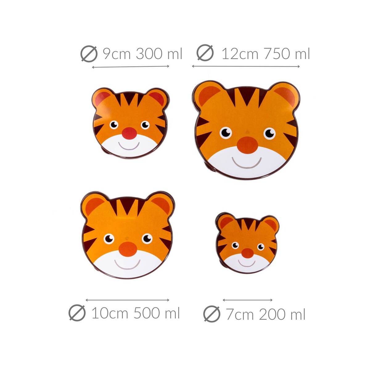 Zestaw pudełek z motywem zwierząt, 4 sztuki w różnych rozmiarach