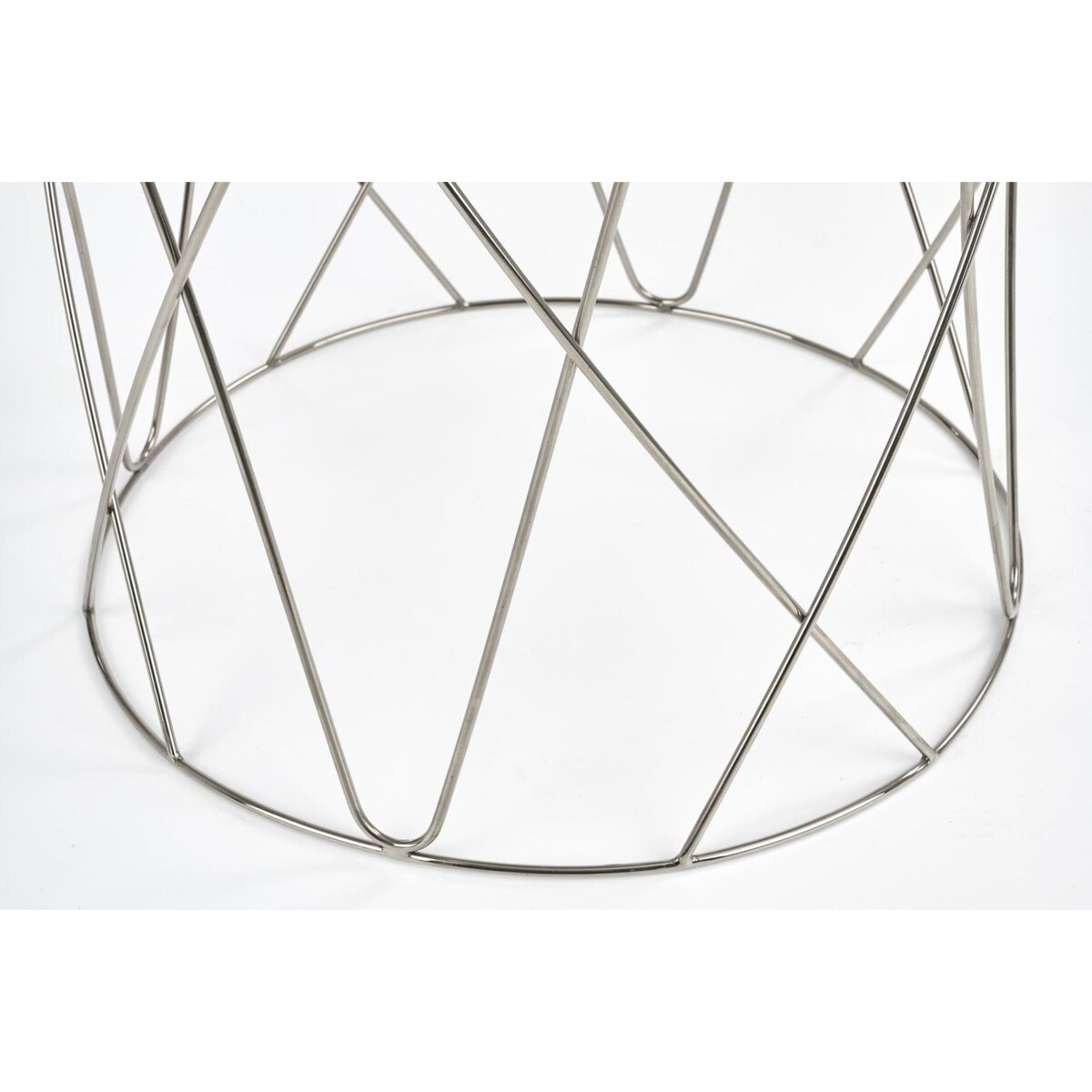 STOLIK KAWOWY Borda 55/55 cm SZKLANY BLAT srebrna podstawa