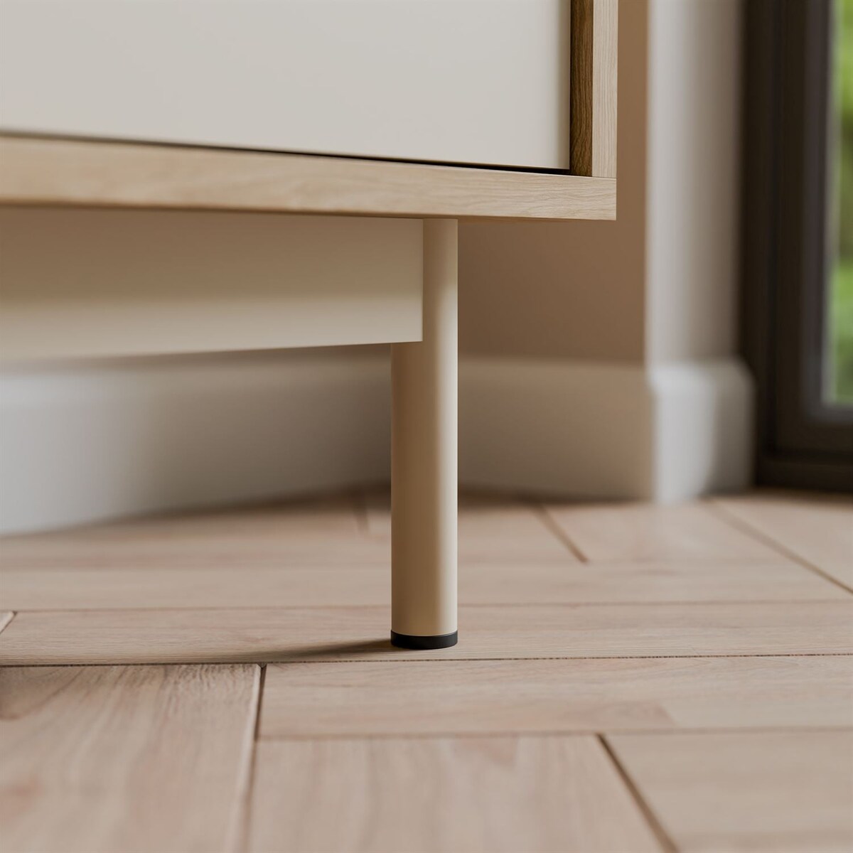 Witryna FLORENCE 2D1W z oświetleniem LED, dąb olejowany / kaszmir