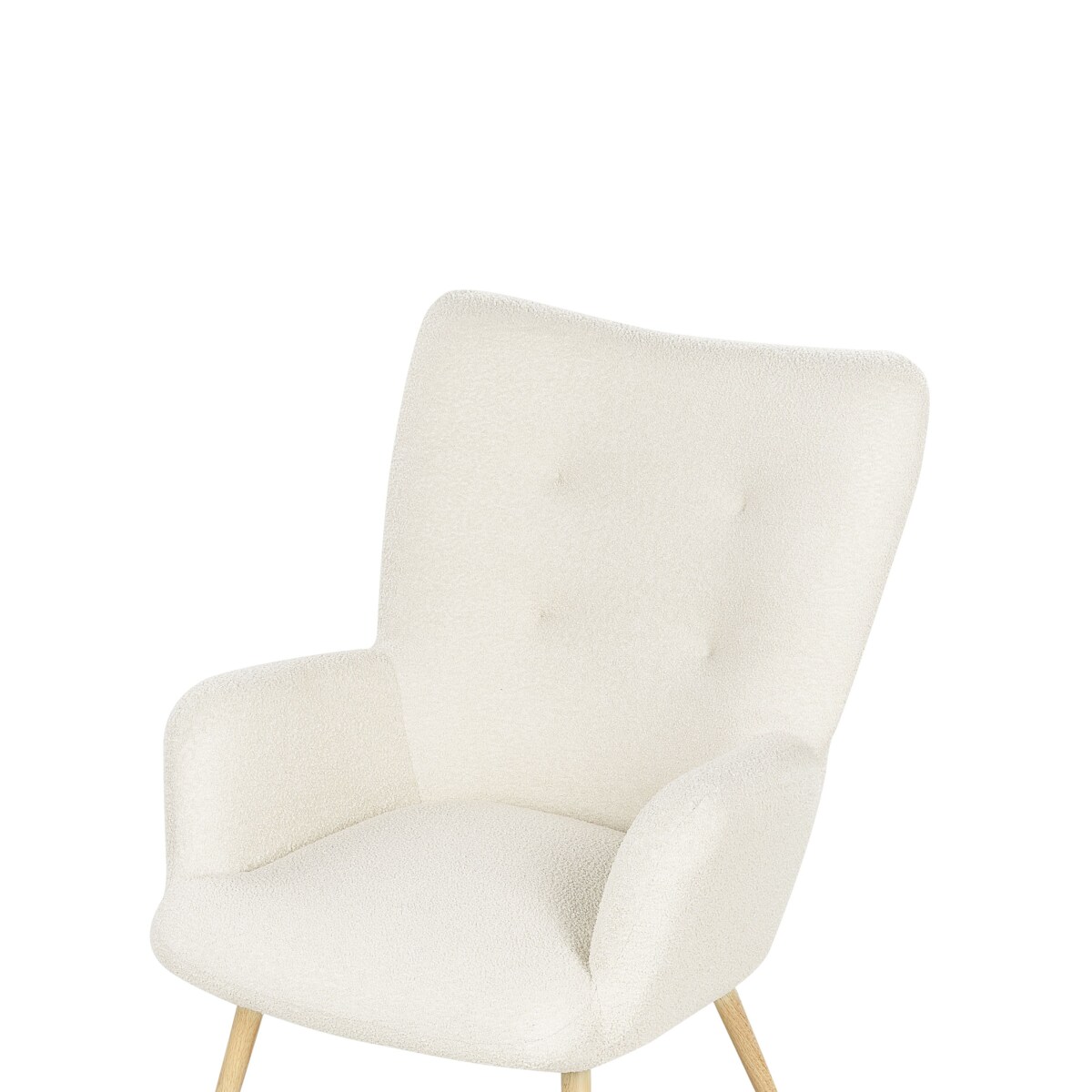 Fotel z podnóżkiem boucle złamana biel VEJLE