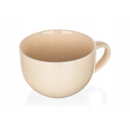 KUBEK ceramiczny beżowy 800 ml duży jumbo na zupę herbatę jedzenie napoje