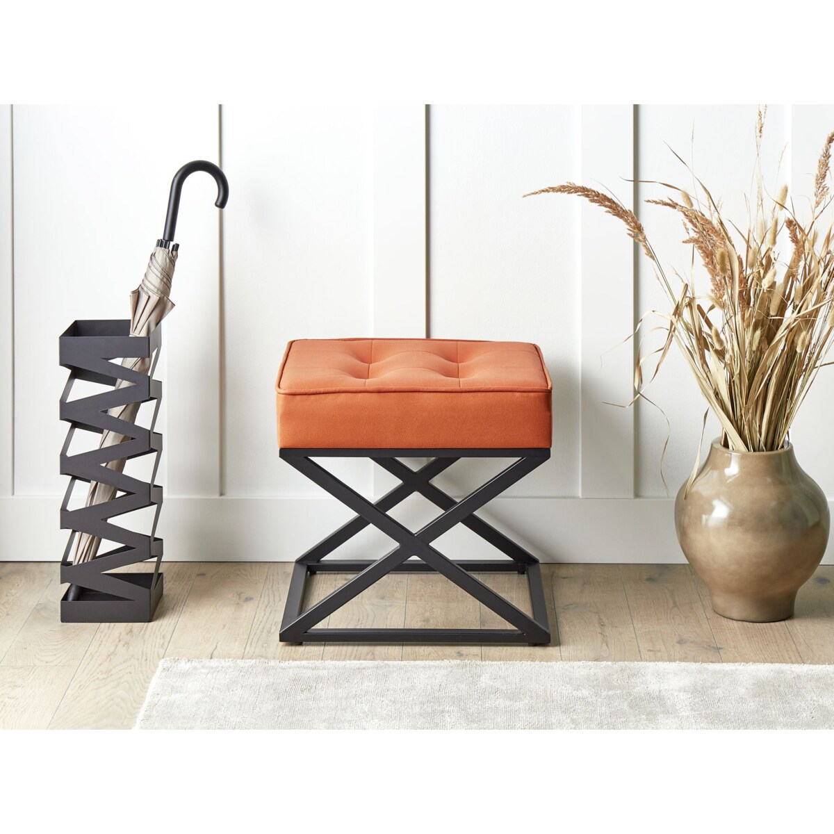 Stołek ekoskóra pomarańczowy MURDO