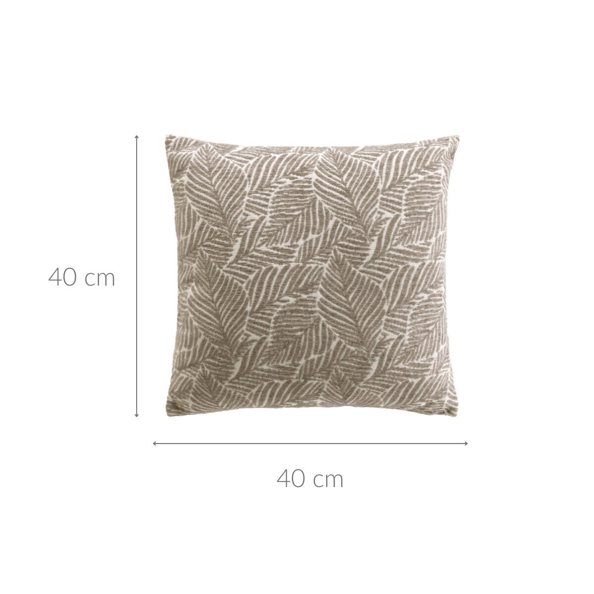 Ozdobna poduszka, żakardowy wzór liści,40 x 40 cm