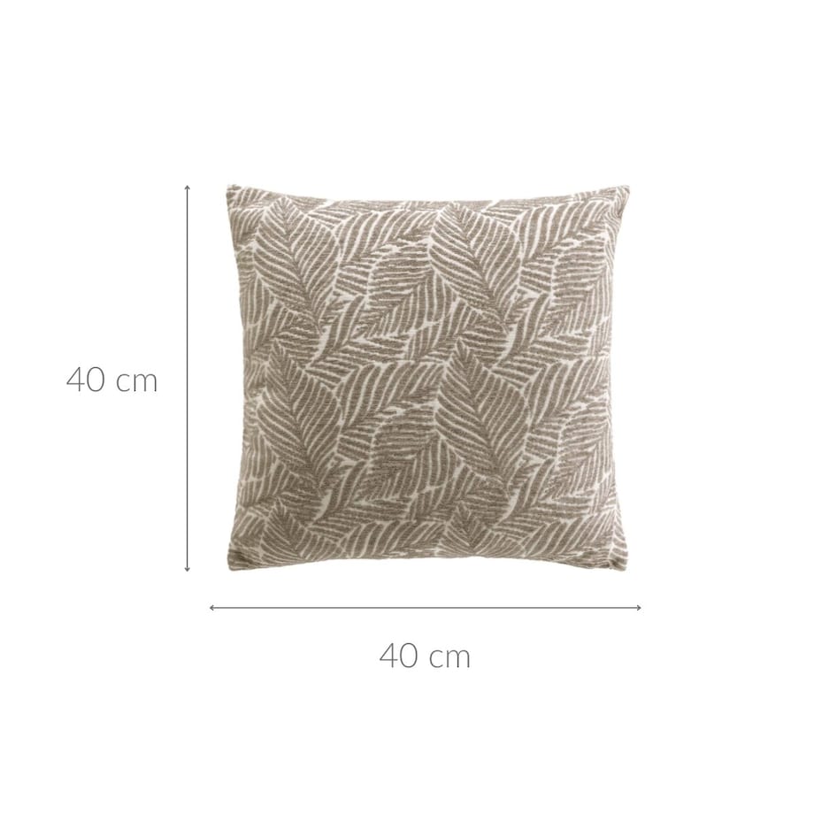 Ozdobna poduszka, żakardowy wzór liści,40 x 40 cm