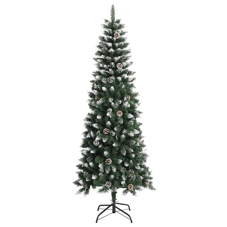 vidaXL Sztuczna choinka ze stojakiem, zielona, 240 cm, PVC
