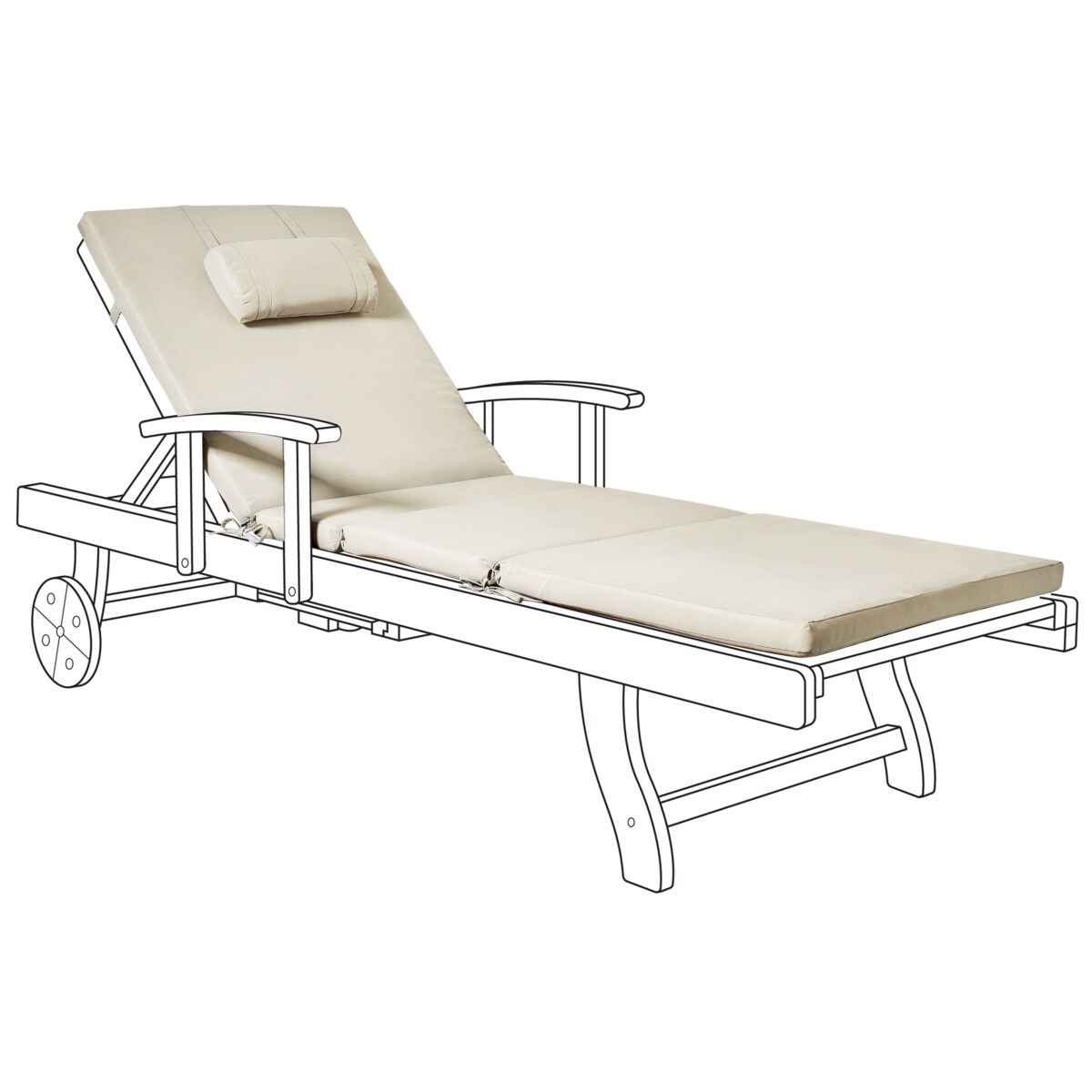 Poduszka na krzesło ogrodowe TOSCANA/JAVA/AMANTEA PREMIUM 188 x 59 cm Beżowoszary