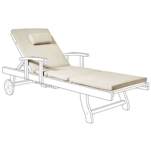 Poduszka na krzesło ogrodowe TOSCANA/JAVA/AMANTEA PREMIUM 188 x 59 cm Beżowoszary