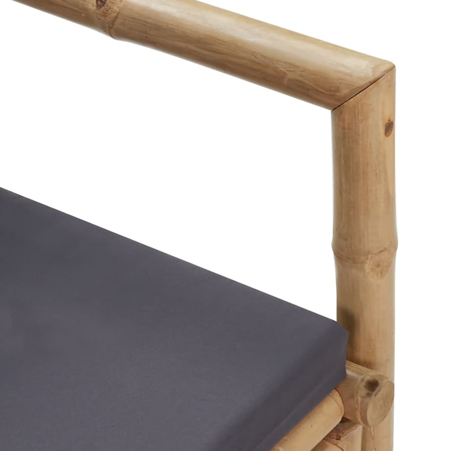 vidaXL Ławka ogrodowa z poduszkami, 115 cm, bambusowa