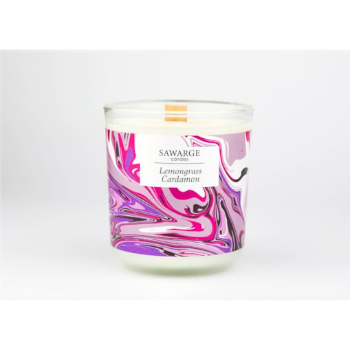 Świeca Zapachowa Sojowa / Drewniany Knot / 40h/Trawa Cytrynowa Kardamon 200g