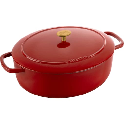 Garnek żeliwny owalny Ballarini Bellamonte - Czerwony, 6.5 ltr