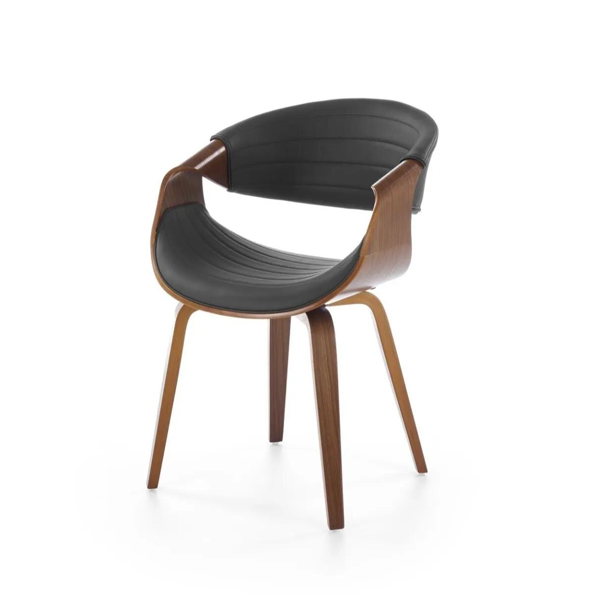 Krzesło tapicerowane K544 czarne/orzech