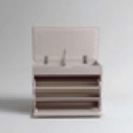 Szafka na buty z siedziskiem i wysuwanymi półkami VAULT, 57 x 30 x 53 cm