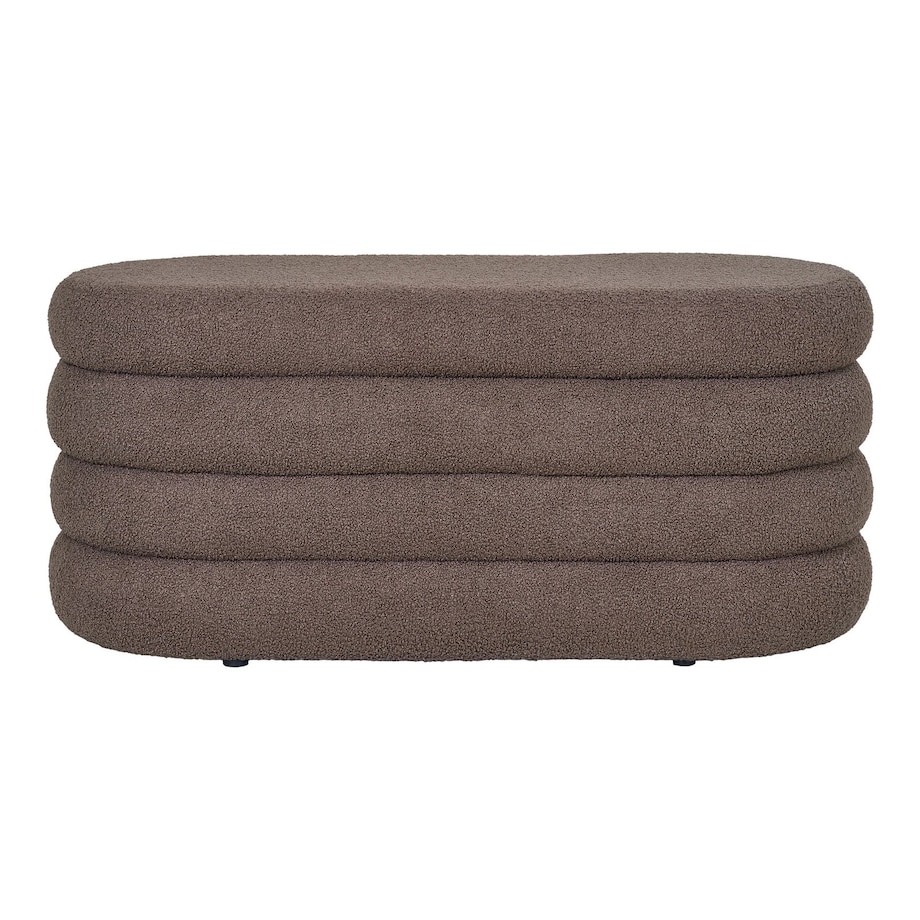 Pufa brązowa boucle 44x103x45 cm PEPUTRA ze schowkiem