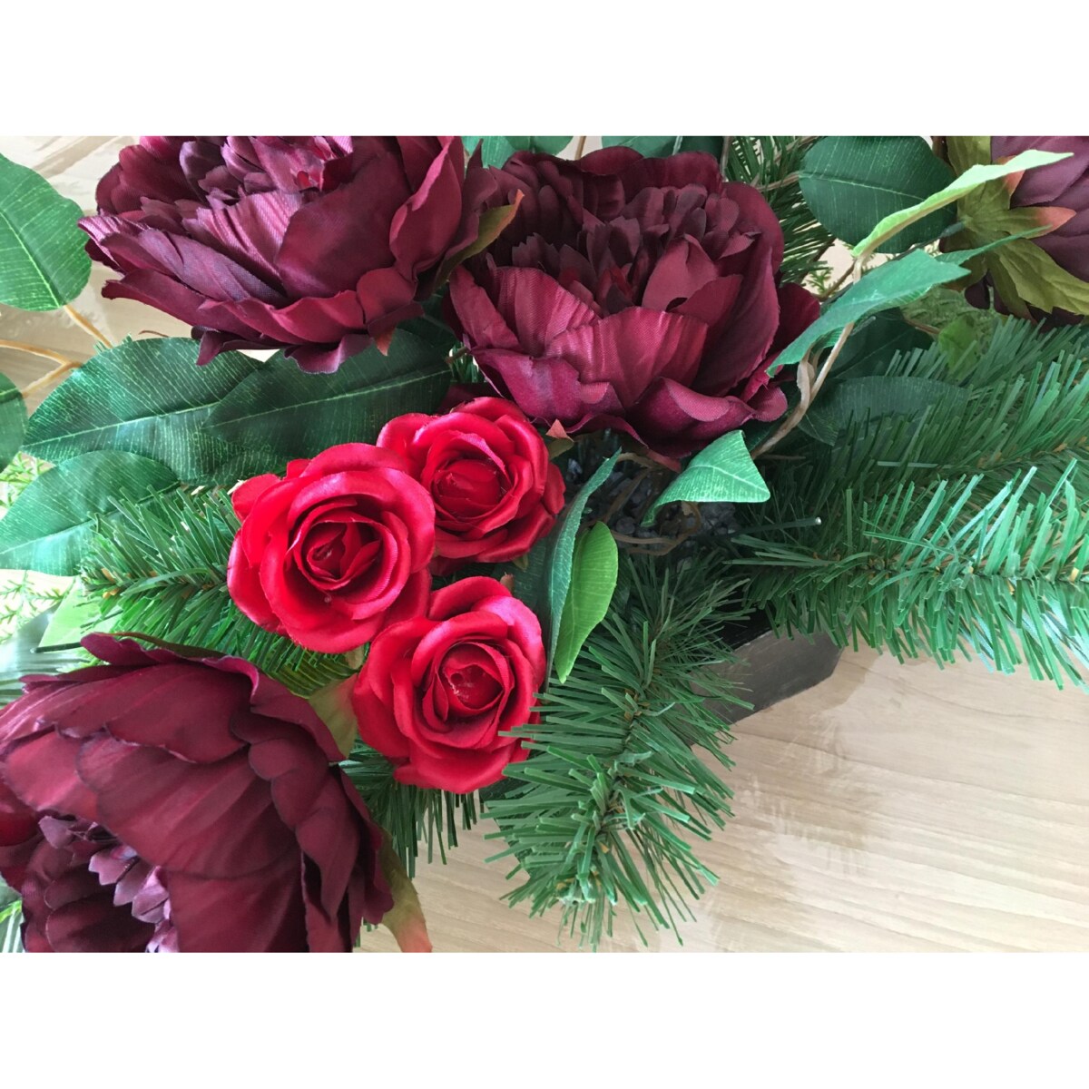 RÓŻA MAŁA sztuczna czerwona na stroik wiązankę 6x