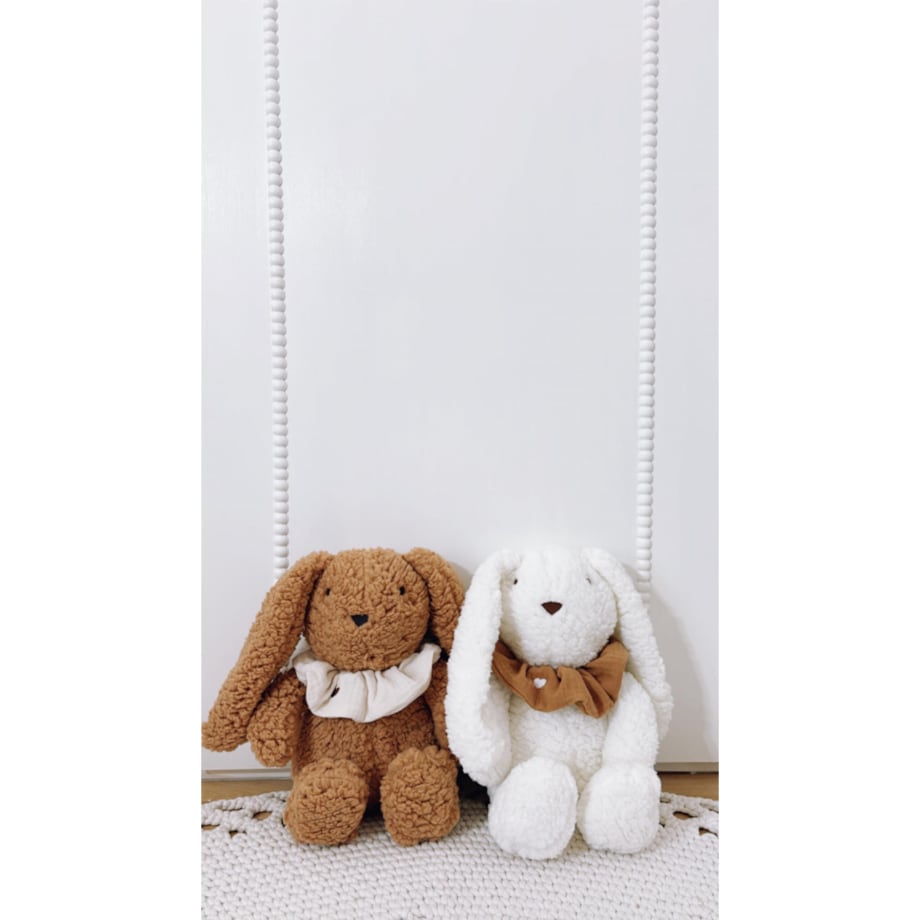 Przytulanka Królik z frotką - Camel