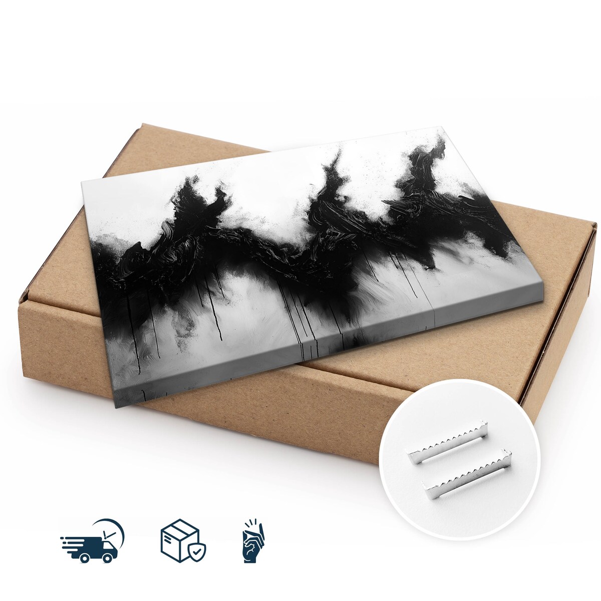 Obraz Do Salonu Sypialni Czarny Dym Abstrakcja Styl Nowoczesny 70x50cm