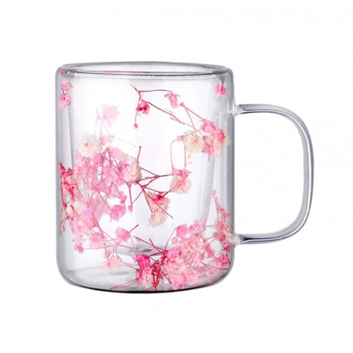 Szklanka termiczna z kwiatami w środku, róż - 200 ml 1szt SZK133