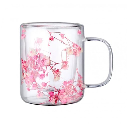 Szklanka termiczna z kwiatami w środku, róż - 200 ml 1szt SZK133