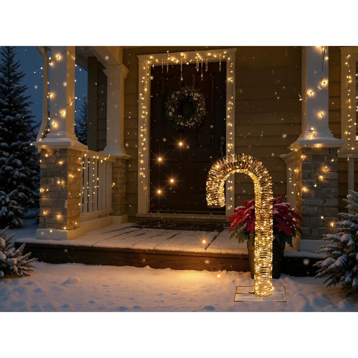 Dekoracja ogrodowa LED HOLMAVIK Laska cukrowa 74 cm Złoty