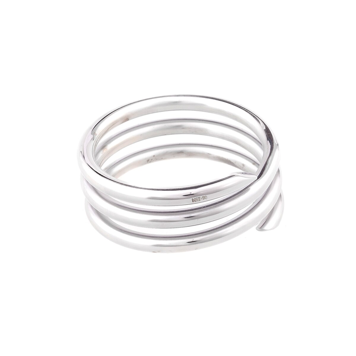 Komplet posrebrzanych, spiralnych obrączkek do serwetek - 3 zwoje - 6 szt.