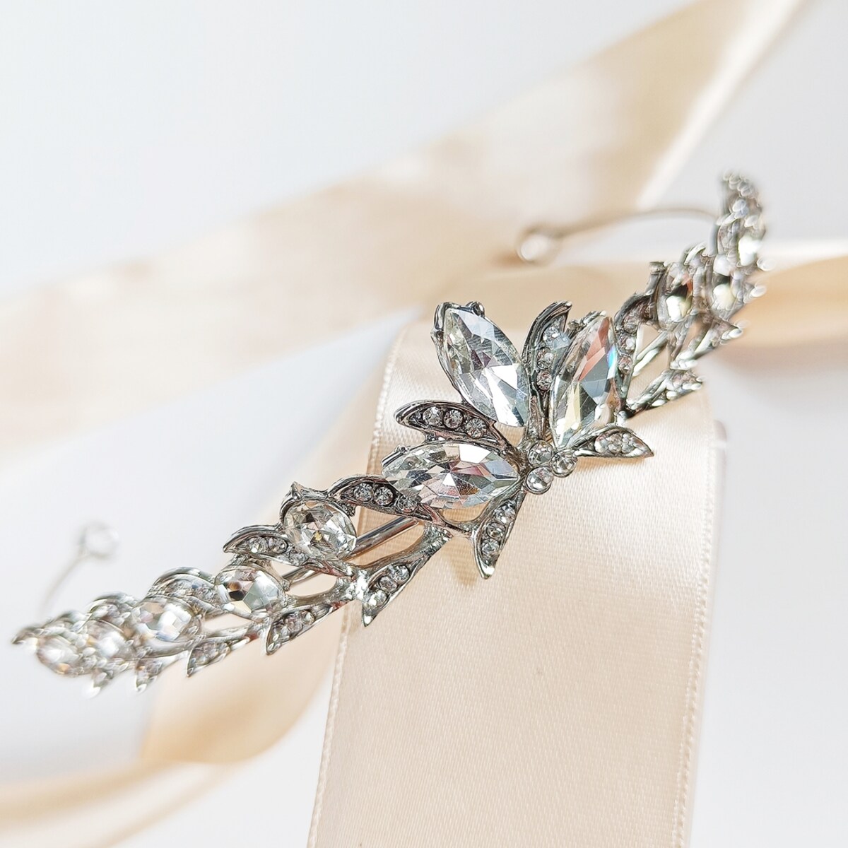 OPASKA na głowę z listkami ślub wesele boho glamur