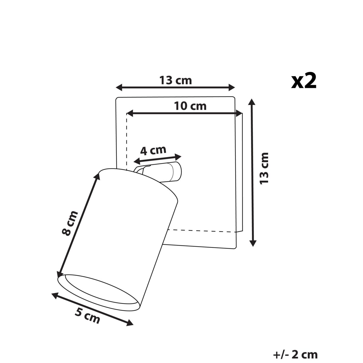 Zestaw 2 lamp spot metalowych miedziany TIGRIS