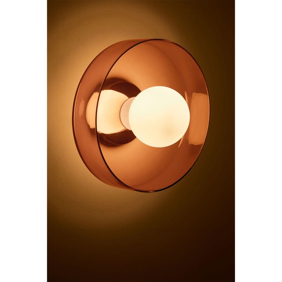 Kinkiet szklany Jaxal różowy Ø25 cm