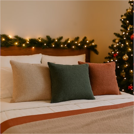 Poduszka Z Wkładem Ozdobna Jesienna Dekoracyjna 45X45 Cm Beżowa