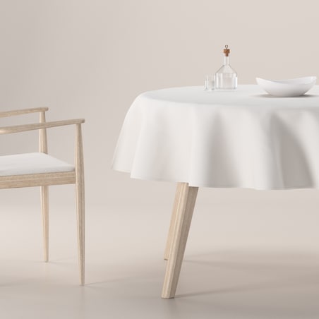 Obrus okrągły 130 x 130 cm śmietankowy biały