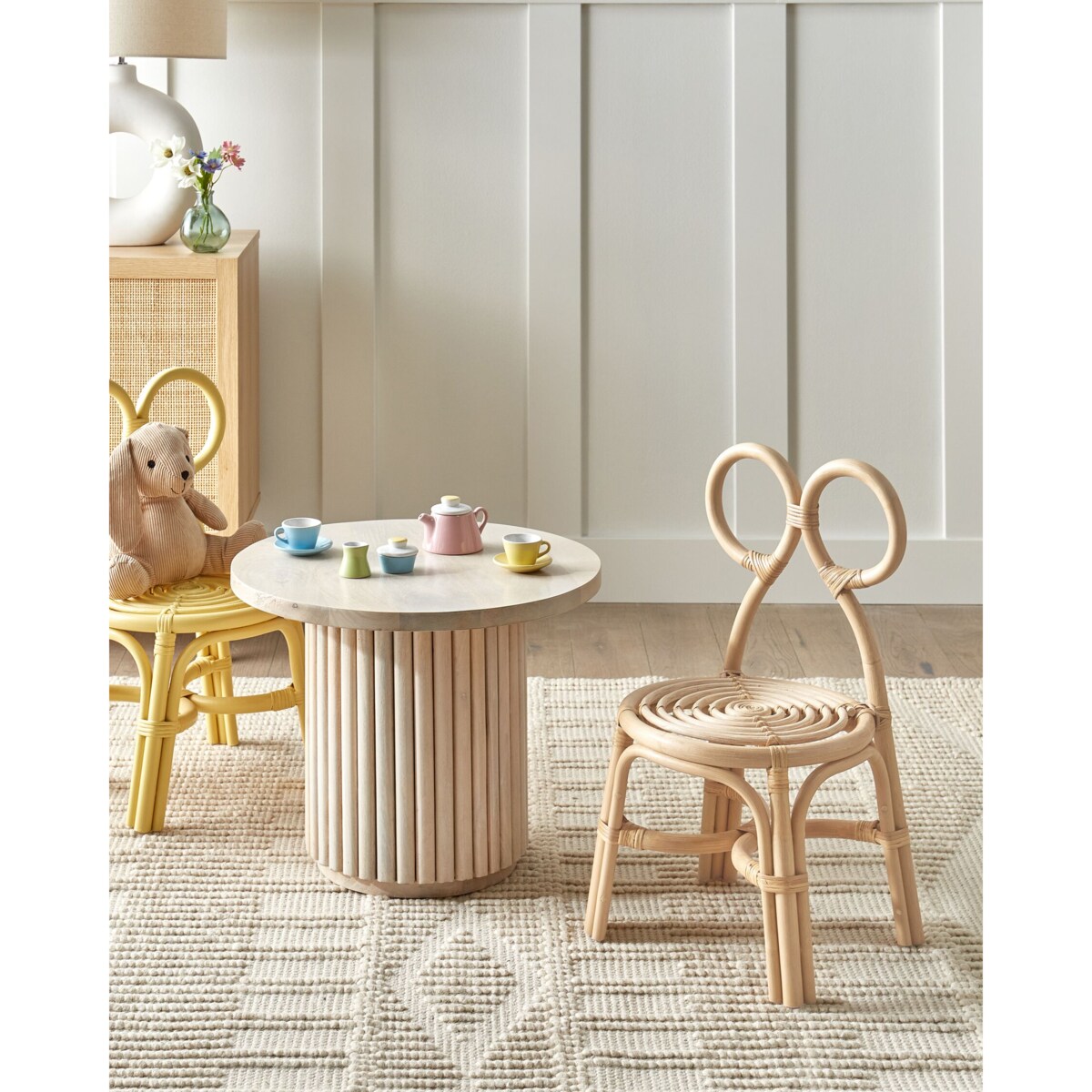 Krzesło rattanowe dla dzieci naturalne MIRTIA