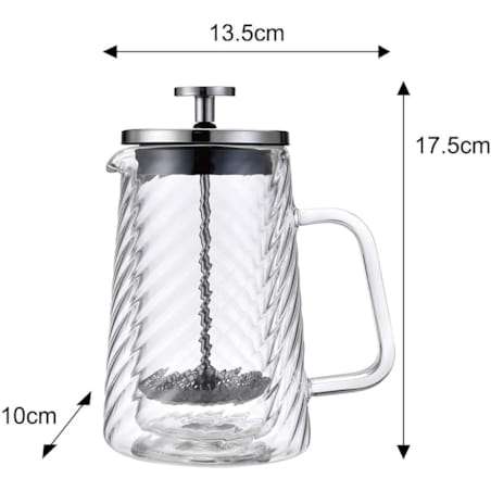 Zaparzacz do kawy herbaty szklany 350ml French Press srebrny KLAUSBERG