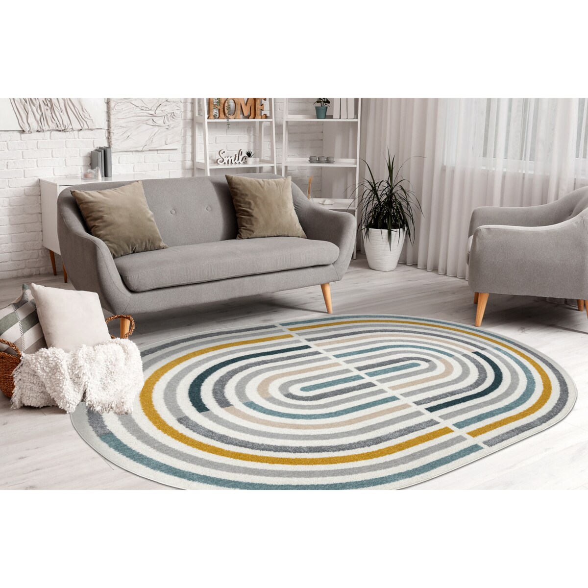 Dywan FUSION 5711 biały / ciemny zielony 160x220 cm