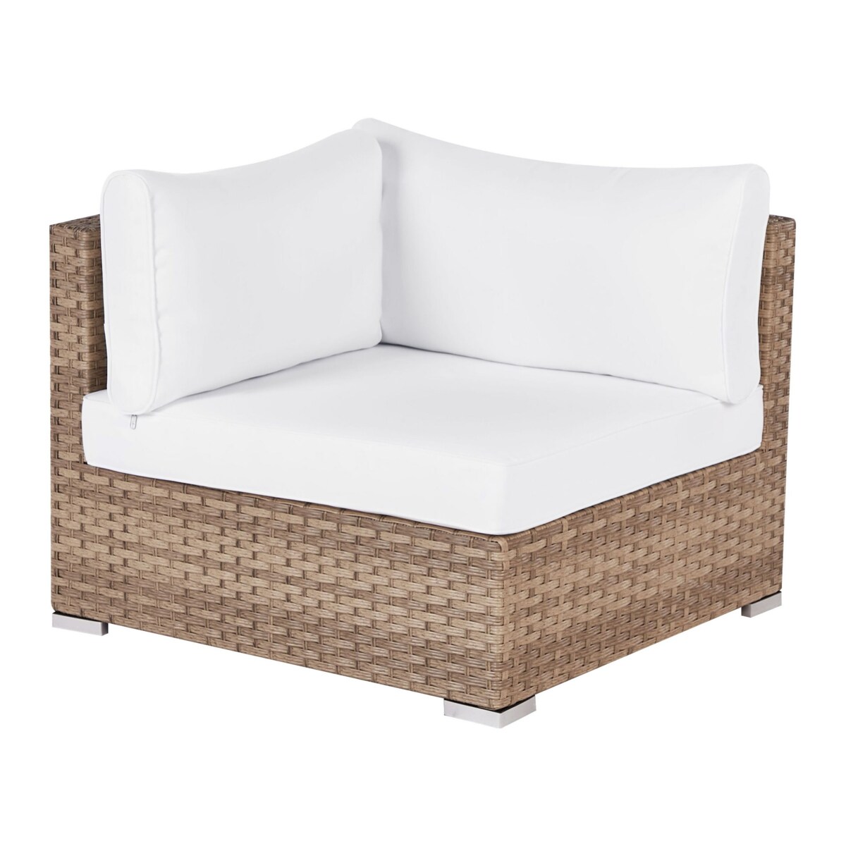 Narożnik ogrodowy ze stolikiem dla 4 osób SANO Prawostronny Modułowy Technorattan Naturalny