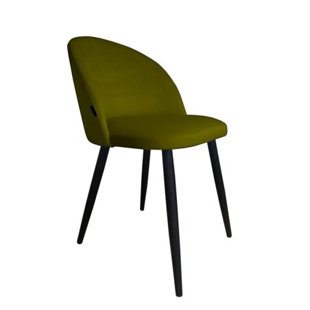 Krzesło CLAUDINE 1 BL VELVET oliwkowe