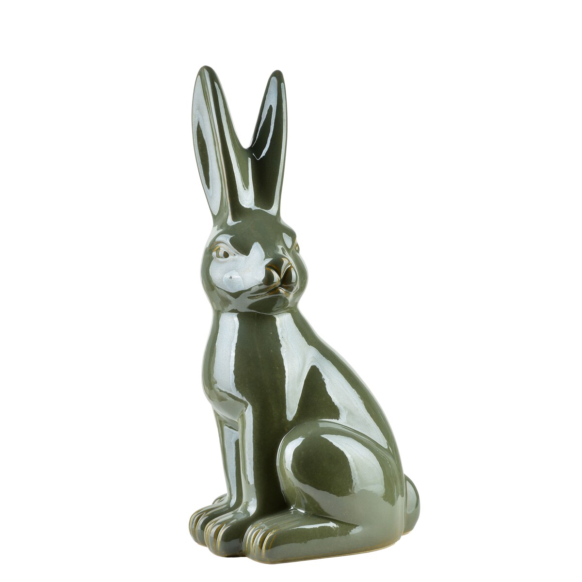 MAVE GREEN Figura zając ceramiczna 19x18x40,5cm